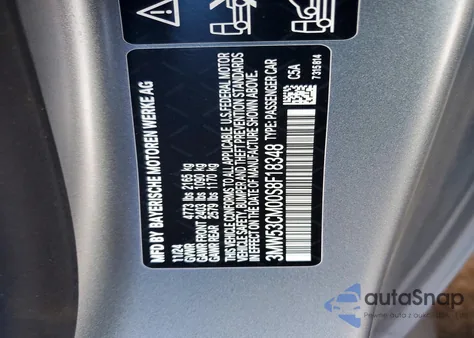 2025 BMW M240Xi z USA, uszkodzony, nr VIN 3MW53CM00S8F18348